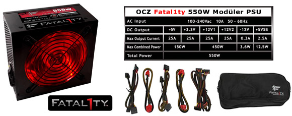  Satılık OCZ Fatality 550W Gamer PSU