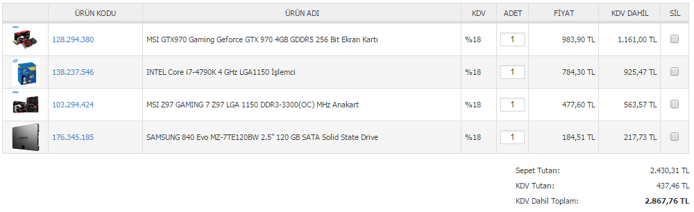  Alacağım sistemi kontrol eder misiniz?