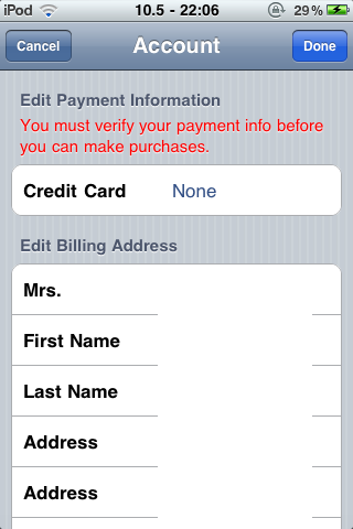  App store ınvalid address hatası !