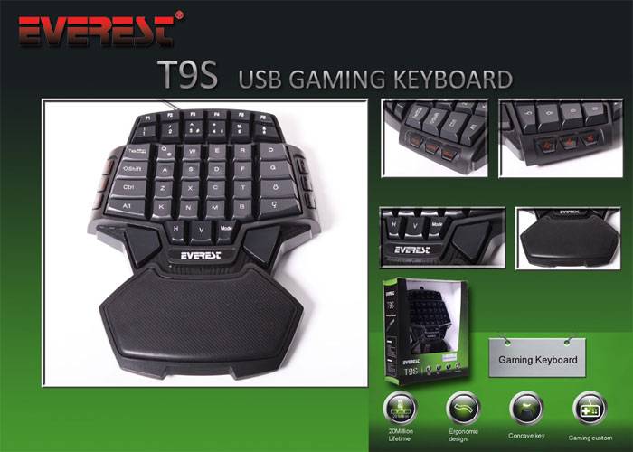  Satılık EVEREST T9S USB GAMING KLAVYE (SATILMIŞTIR)