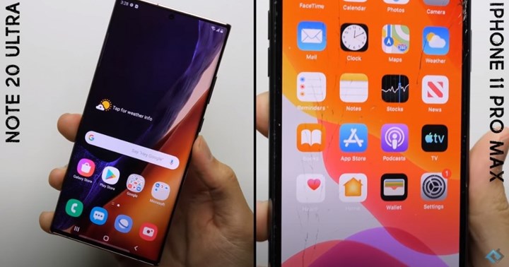 iPhone 11 Pro Max ve Galaxy Note 20 Ultra düşürme testinde karşı karşıya