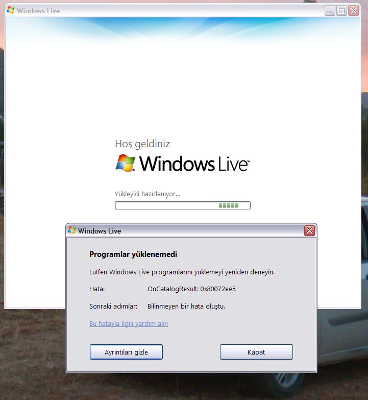  Windows Live Temel PArçaları Yükleme Sorunu (XP)