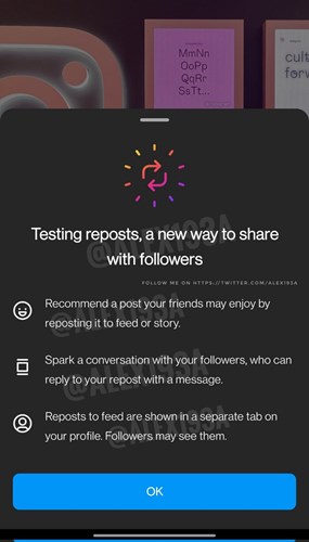 Instagram, yeniden yayınlama özelliğini test ettiğini doğruladı