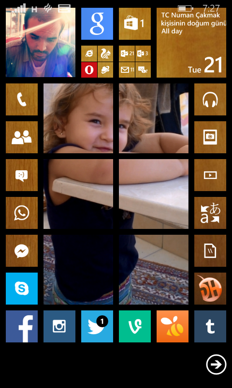  Windows Phone 8.1 Ana Ekranlarınız