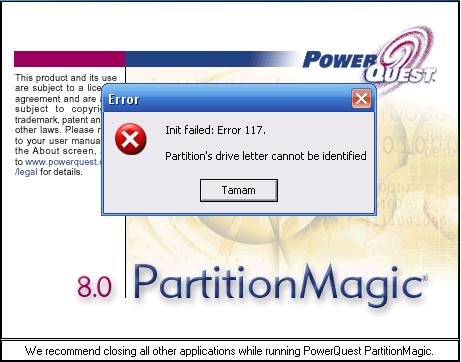  Partition Magic  Error 117 Hatası*ÖNEMLİ*