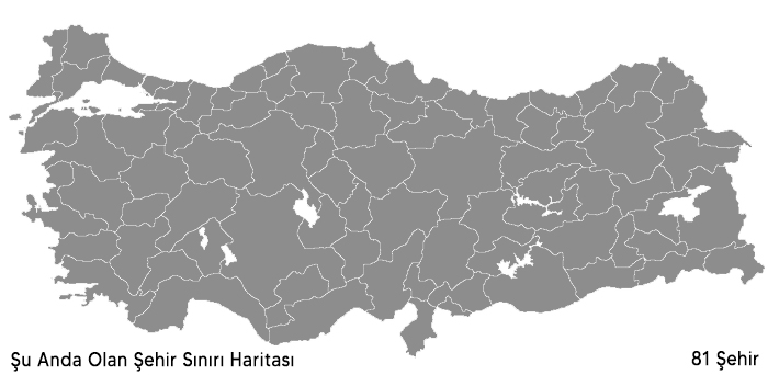 Türkiye Şehir Sınırları Değiştirilmeli