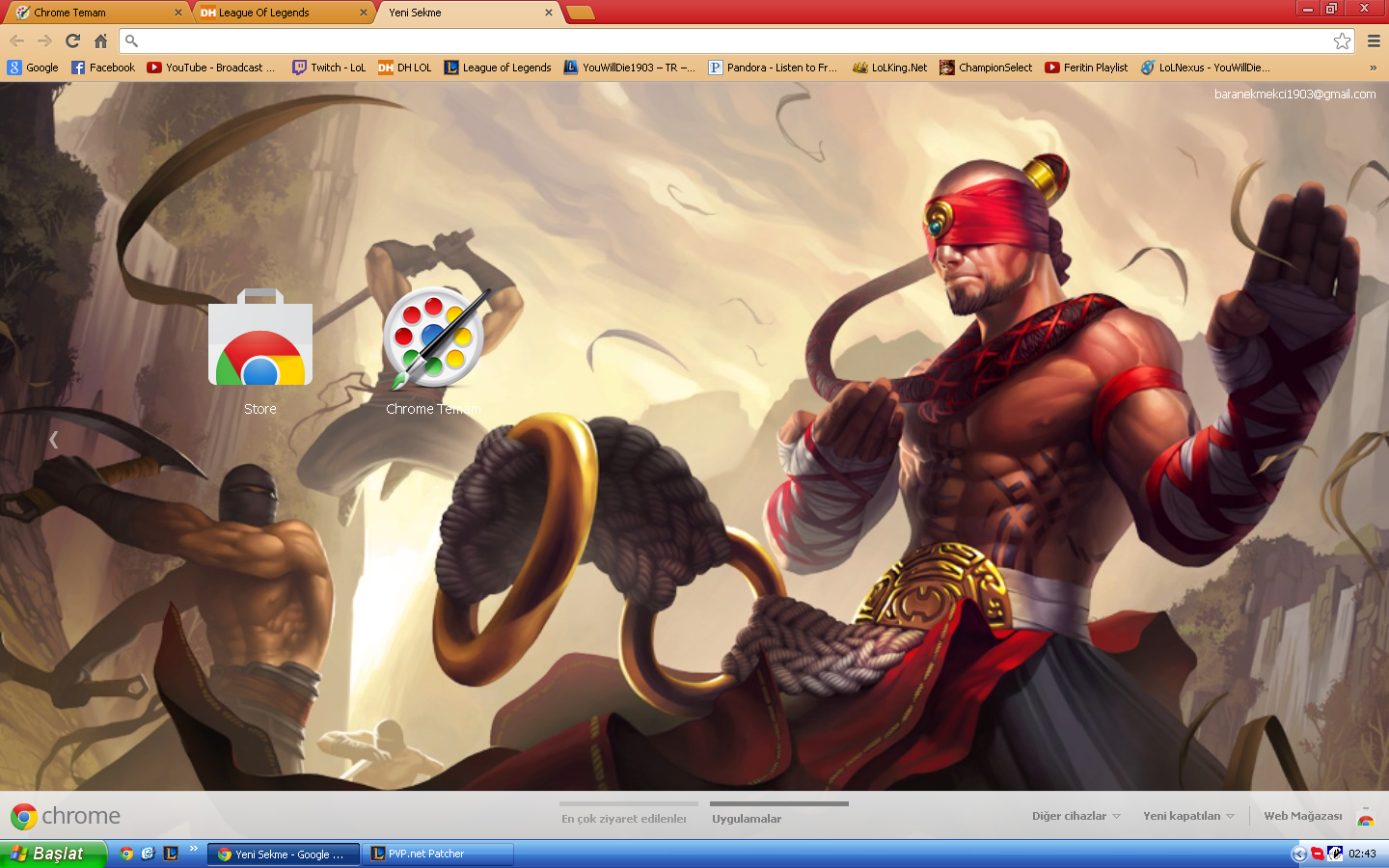  Google Chrome LeeSin Tema