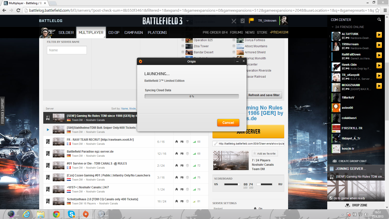  bf3 e 1 saattir giremiyorum