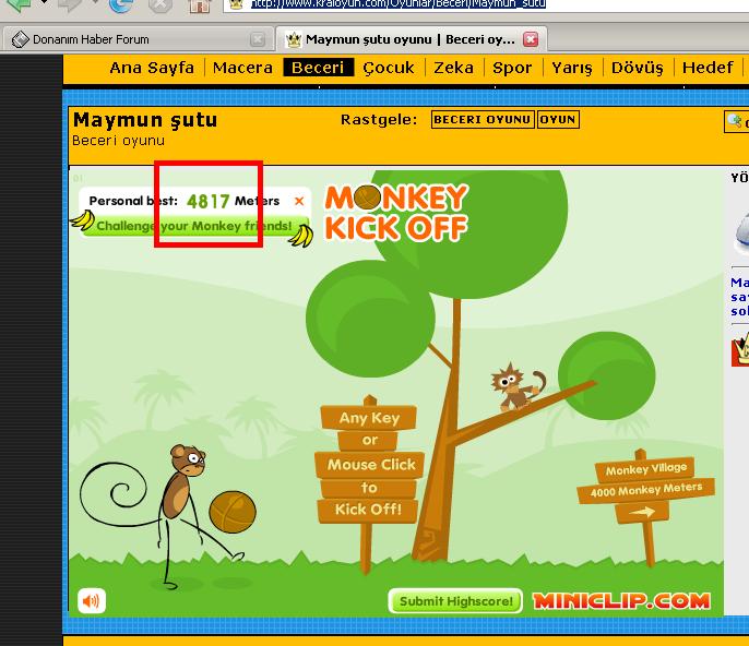  Maymun Şutu ( Rekorumu kırabilecek var mı?)