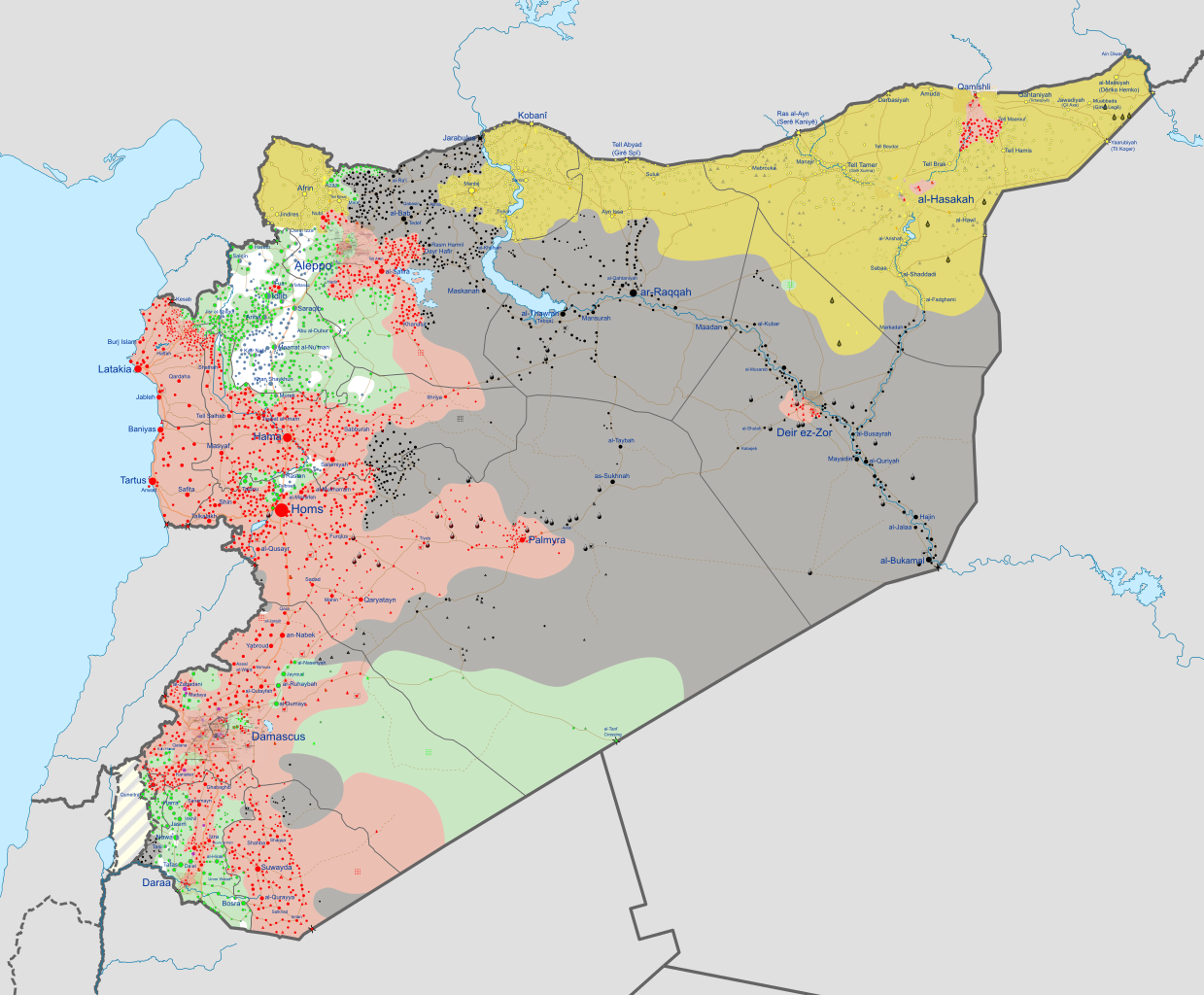 # PKK Rakka&#39;ya İlerliyor ~ (Türkiye Cumhuriyeti&#39;nin Güney Sınırının Hali) -Haritalar