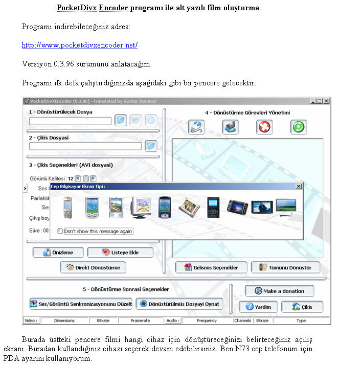  S60 V3 OS 9.1'SADECE'Program Alanı (___)