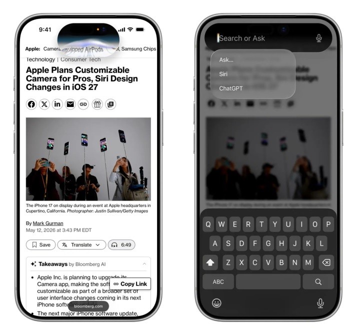 iOS 27 ile yeni Siri böyle görünecek