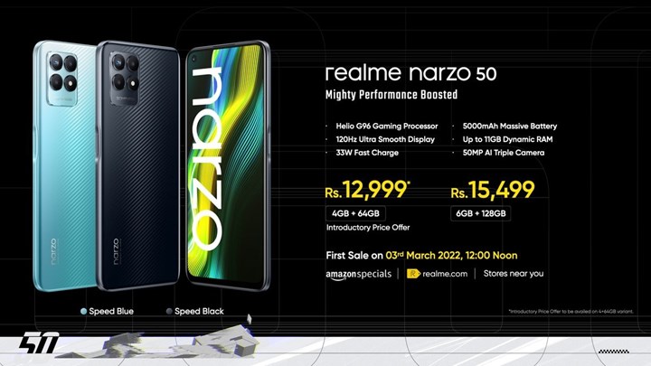 Realme Narzo 50 tanıtıldı: İşte özellikleri ve fiyatı