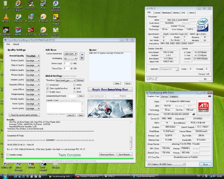  TR de ilk ATİ HD 4870 kullanıcı testleri Crysis, Vantage, COD4 , TDU, GRİD, DevilMayCry4, COD4