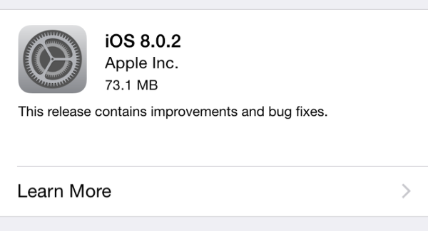 iOS 8.0.2 yayımlandı