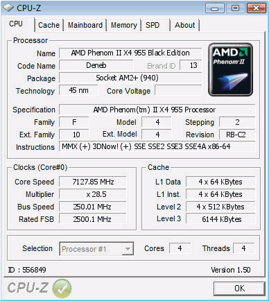  AMD Phenom II X4 955 BE ile 7127mhz'e ulaşıldı...