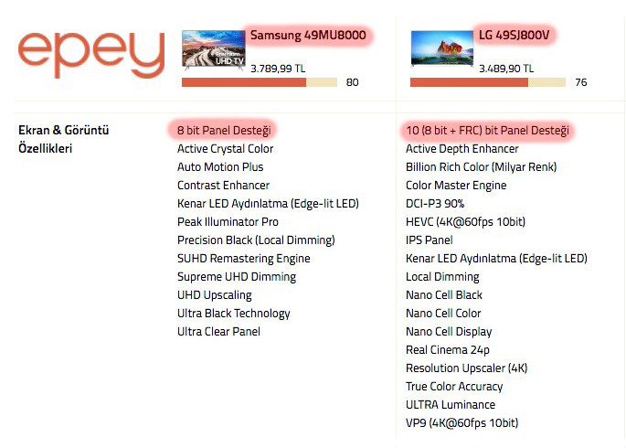 LG 49sj800v vs Samsung 49MU8000 mi?