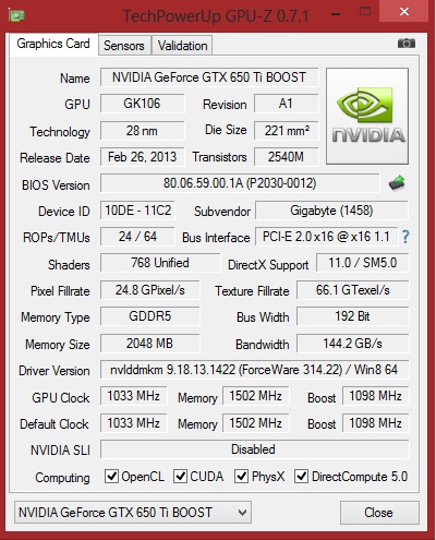 Nvidia gtx 650 драйвер windows 10. GTX 650 ti Boost GPU Z.