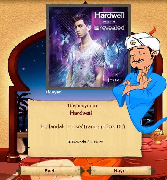  Akinator'e Deniz Uğur'u eklememişler mi?