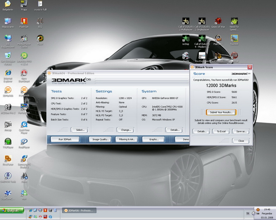  3DMARK06 TESTLERİ... Hayırlı Uğurlu Olsun