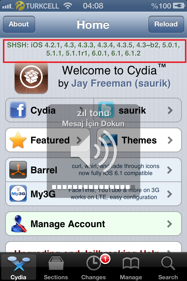  iOS 6.1.3 'ten iOS 6-5xx Dönüş (A4 İşlemciler Redsn0w İtunes Gerek Yok) Yeni Yöntem-