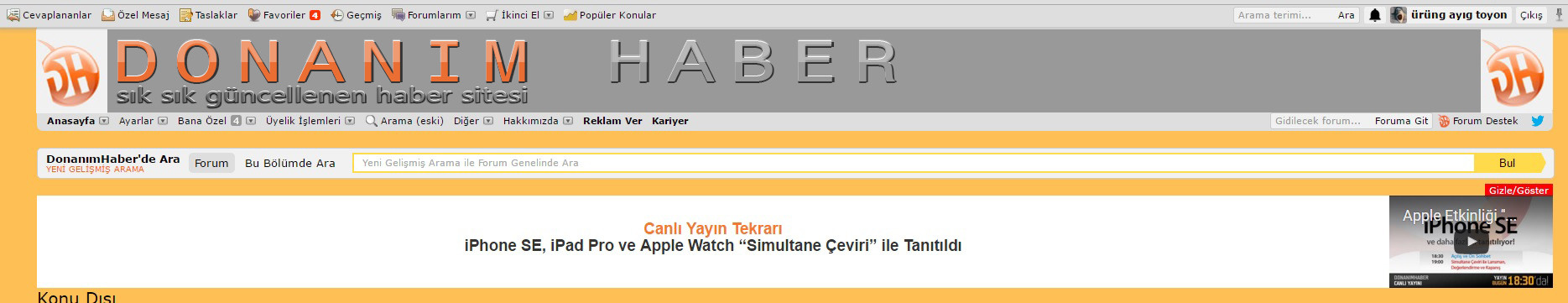  Forumdaki Donanım haber yazısı artık eskimiş