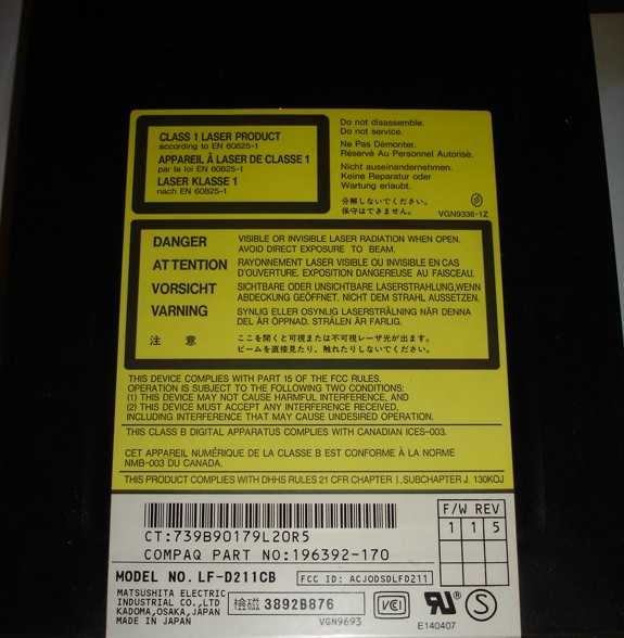  Satilik: Panasonic LF-D211 DVD-RAM Writer