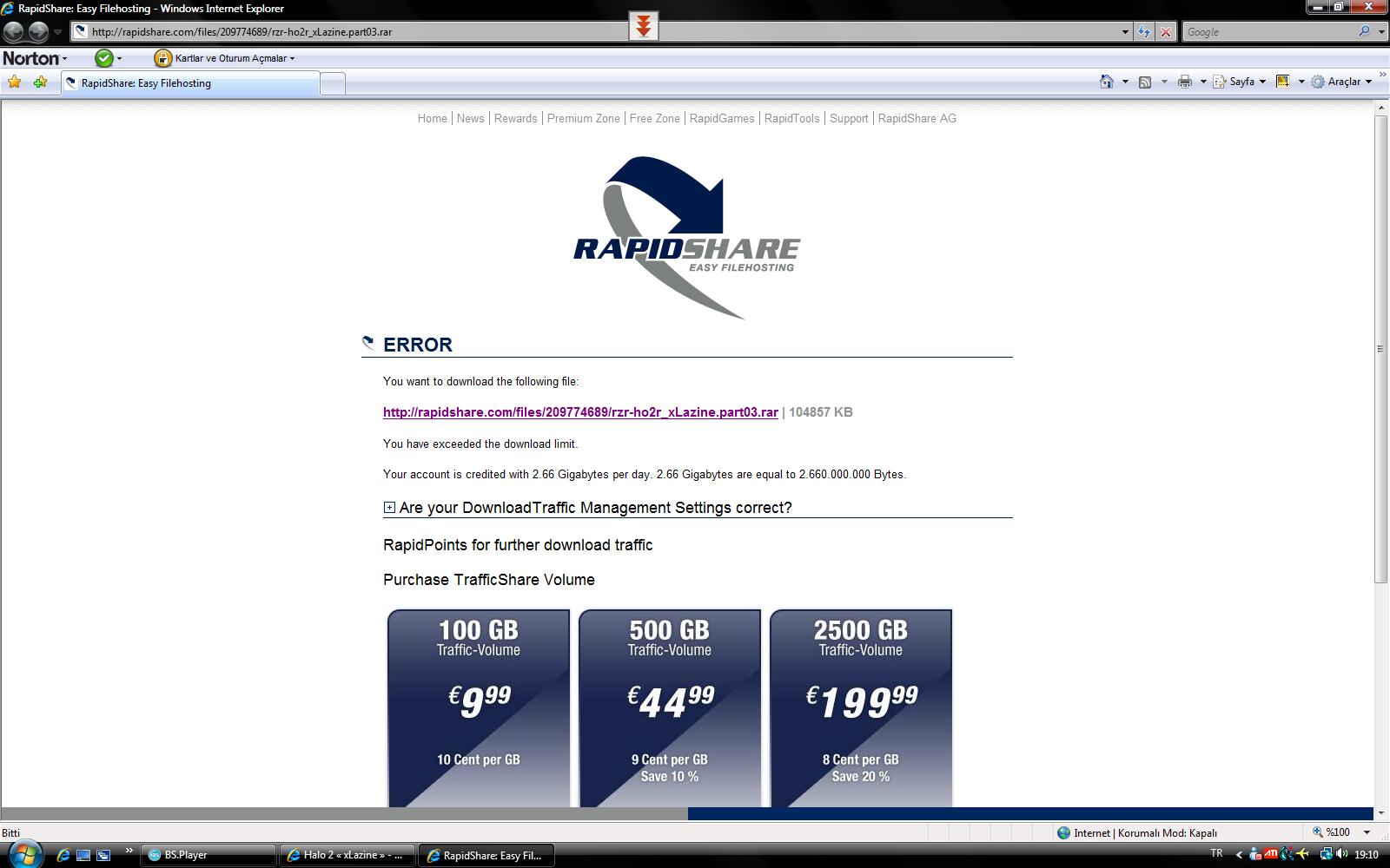  rapidshare üye oldum ama indirme yapamıyorum