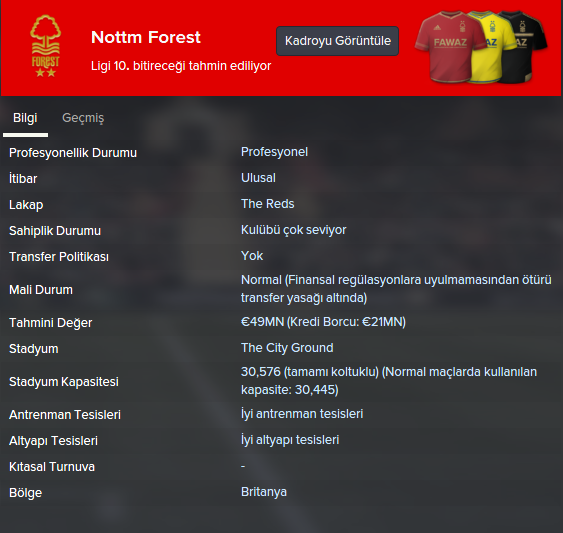  |Nottingham Forest|Eski Günlerin Hatrına|1.Sezon