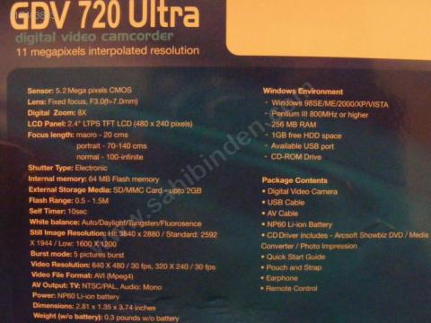  GENX GDV 720 ULTRA DİJİTAL KAMERA satılk takaslık