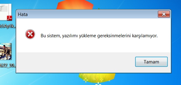 Bu sistem, yazılımı yükleme gereksinimlerini karşılamıyor. Ekran Kartı driver hatası.