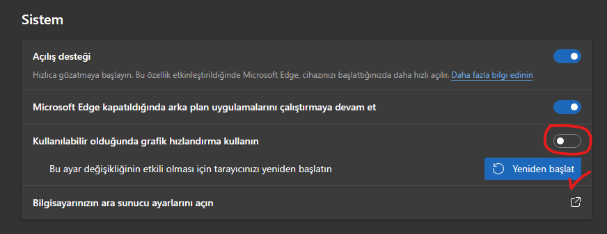 Microsoft Edge kullanırken beliren desenler (artifact) ve flickering ...