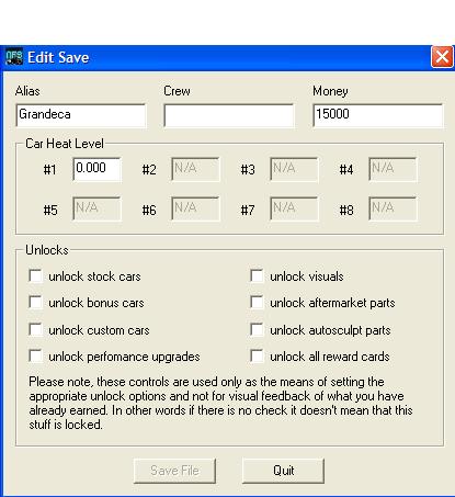  NFS Carbon Save Editor hakkında yardım...