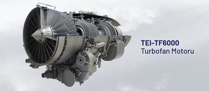 Türkiye’nin turbofan motoru TUSAŞ TEI-TF6000 vitrine çıktı