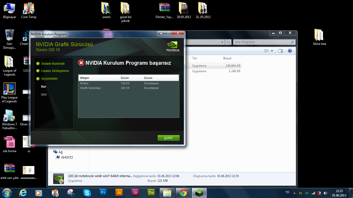  Nvidia güncelleme yaparkan hata alıyorum