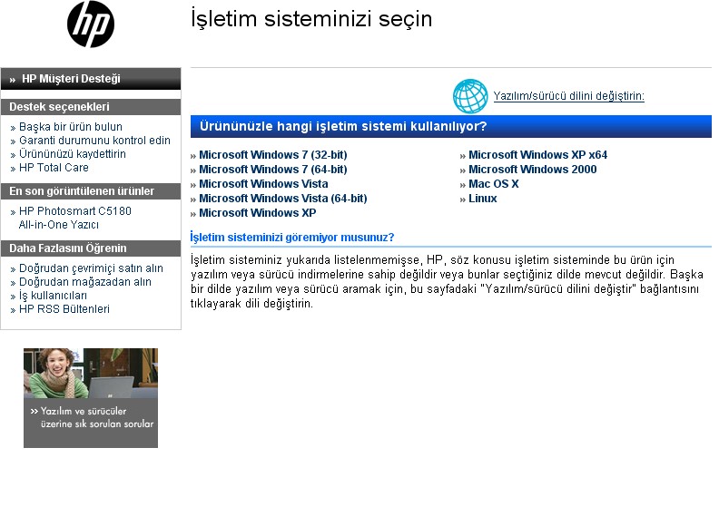  ((((((SATILIK-TAKASLIK HP C5180 All-in-One FOTO YAZICI WIN7 UYUMLU