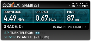  8 Mbit 500 KB/Sn yi geçmiyor.