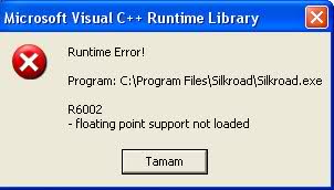  Oyuna girerken C++ hatası veriyor