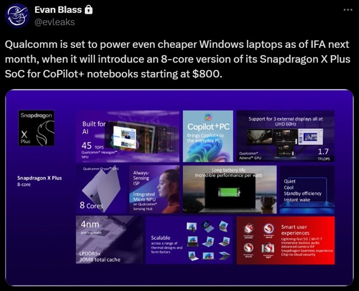 Daha ucuz Snapdragon X Plus dizüstüler yolda