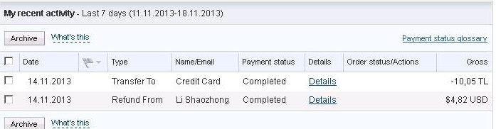  PAYPAL DAN PARA İADESİ ALDIM AMA PARA ORTADA YOK ACİL YARDIM