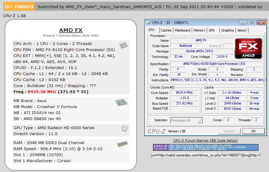 AMD'den dünya rekoru; Bulldozer FX işlemcisi 8.4GHz'e çıkartıldı