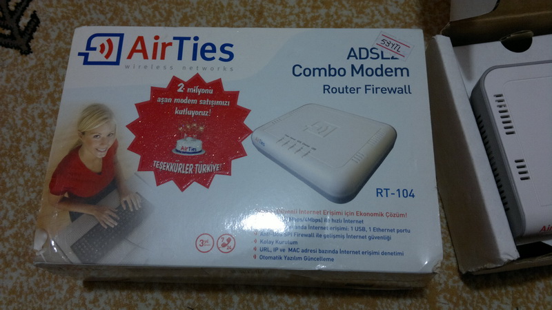 Satılık Airties RT-104 ADSL2 Combo Modem(19,99 TL SIFIR) .