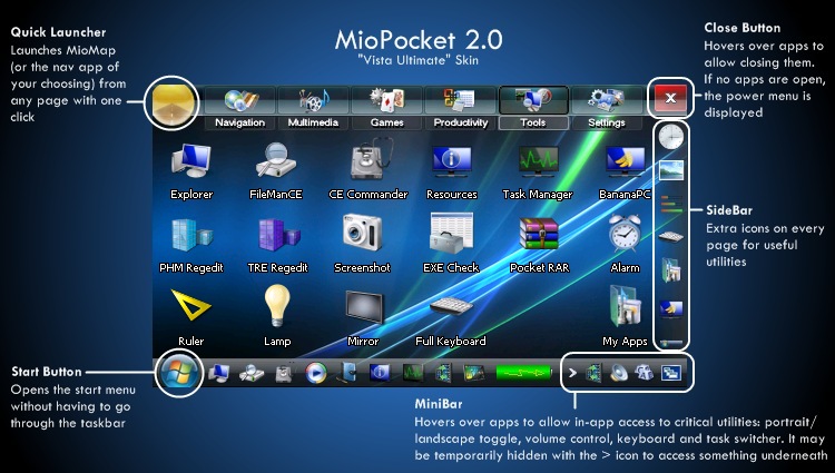  Mio C520 de video oynatma yazılımı ( MioPocket 2.0 )