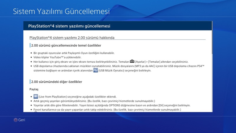  PS4 Yazılım 2.0 & 2.0.1