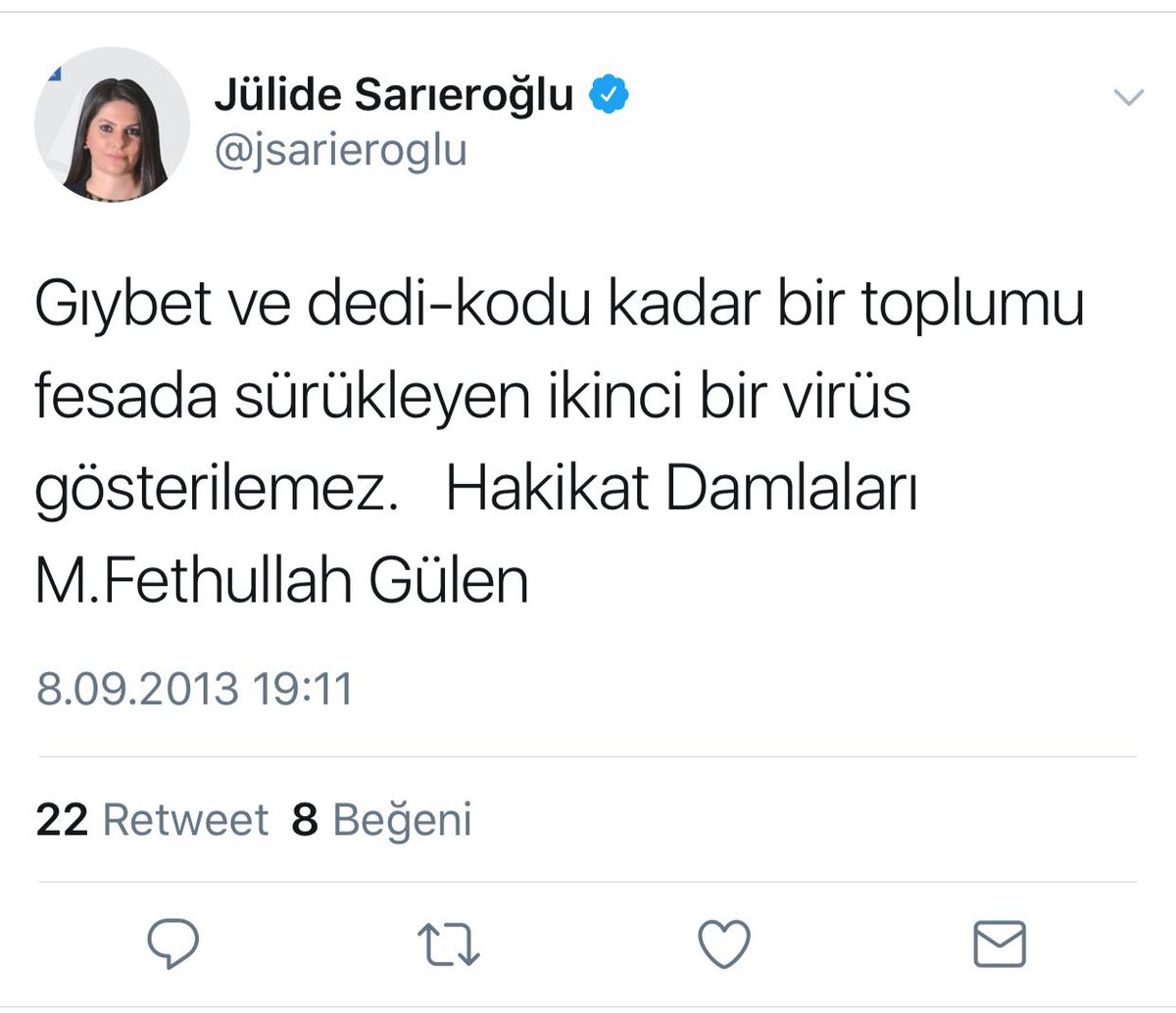 Yeni Bakan olan Jülide Sarıeroğlu'nun Tayyip İstifa ve Gülen tweetleri ortaya çıktı