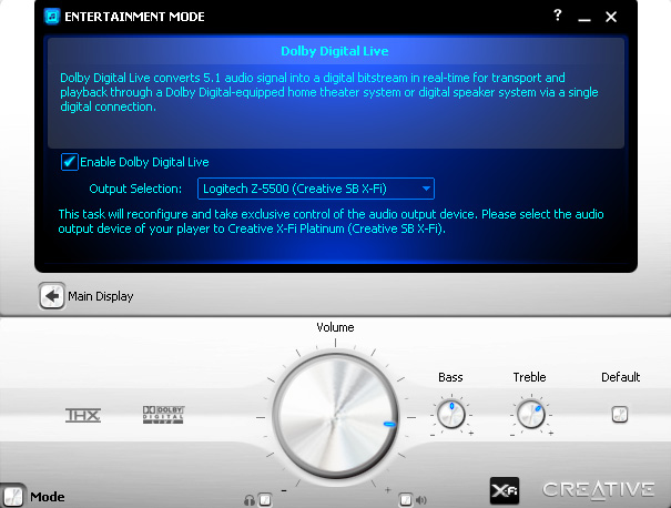 X-Fi için Dolby Digital Live!