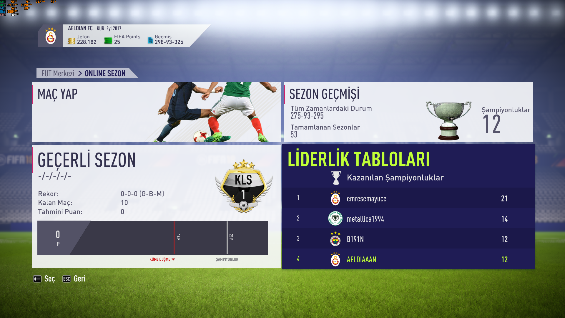 ORIGIN BF1 + FIFA 18 FULL KADRO + 220K HESAP