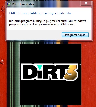  Dirt 3 executable hatası