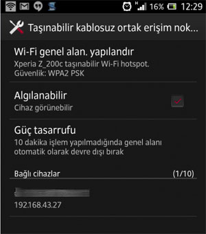  SONY XPERİA Z İNTERNET PAYLAŞIM HATASI