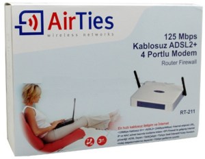  AIRTIES RT-211 125Mbps 4 PORT ADSL2+ KABLOSUZ MODEM
